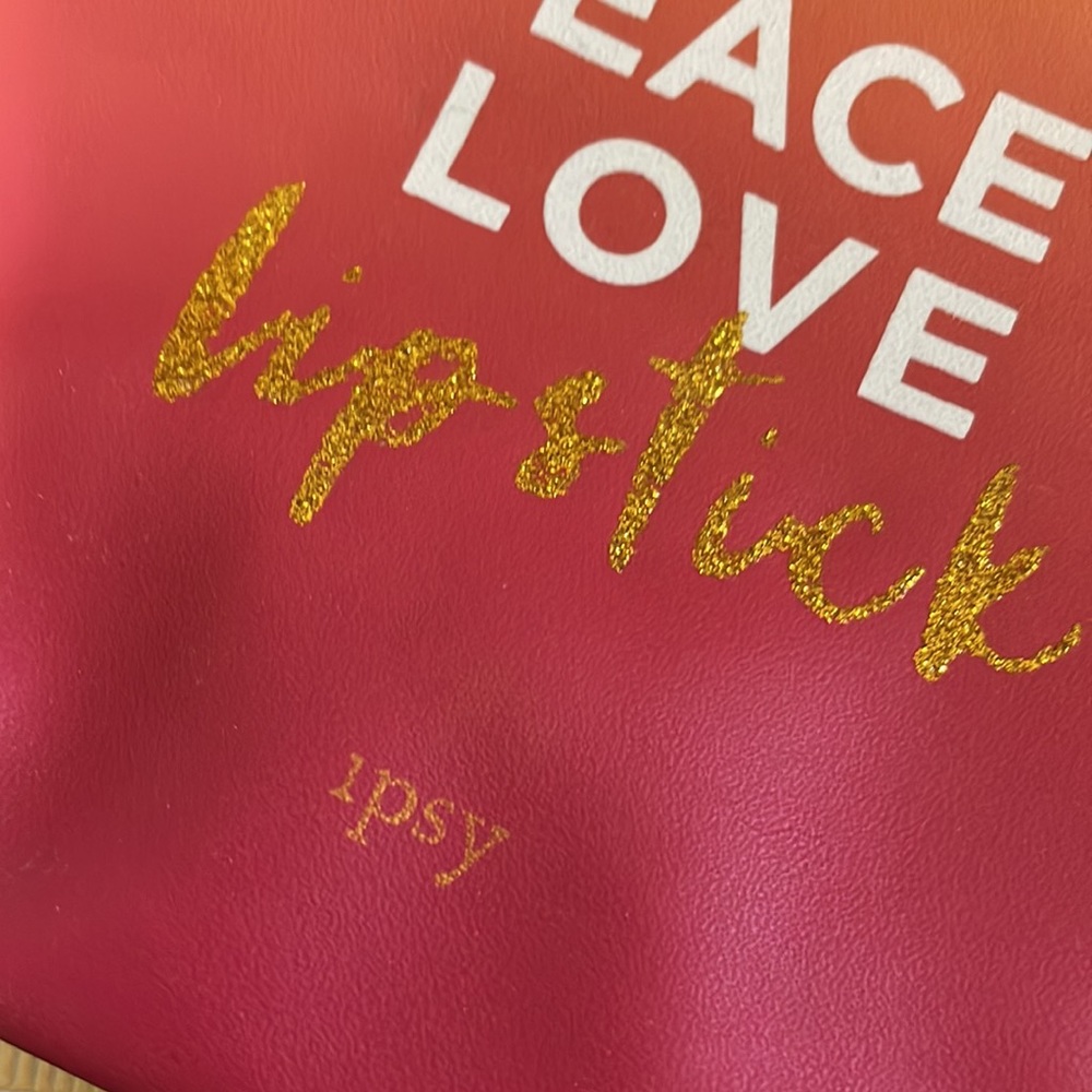 Ipsy Cosmetic Case * 7" x 5" * Peace Love Lipstick - Picture 6 of 6